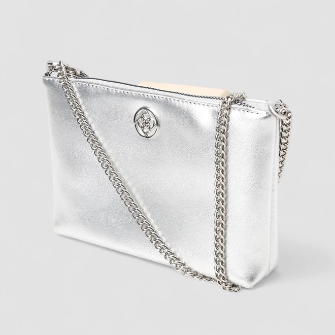 Bolsa Transversal Penélope Pequena Corrente Prata