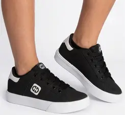 Tênis Juvenil Ollie Originals Urca 2 Street Logo Preto & Branco