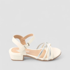 Sandália Infantil Gabrielinha Salto Bloco MultiTiras Off White