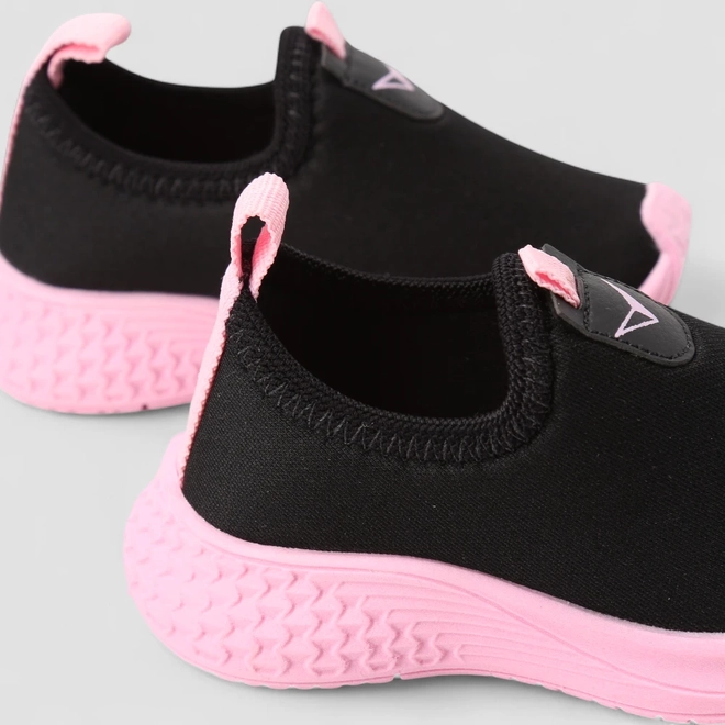 Tênis Infantil Vertus Jogging Logo Pespontos Tecido Preto
