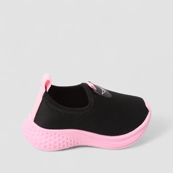 Tênis Infantil Vertus Jogging Logo Pespontos Tecido Preto