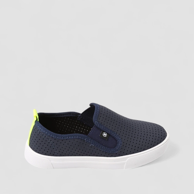 Slip On Infantil Molekinho Calce Fácil Detalhe Perfuros Marinho