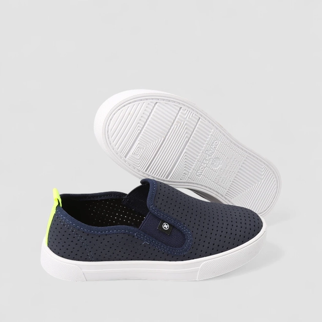 Slip On Infantil Molekinho Calce Fácil Detalhe Perfuros Marinho