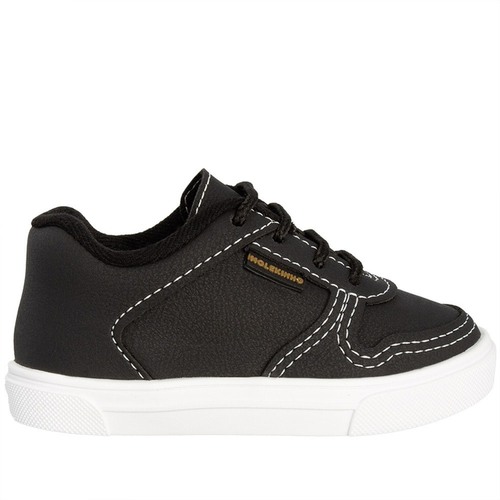 Tênis Infantil Molekinho Casual Detalhe Recortes Preto