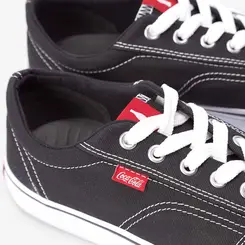 Tênis Coca Cola Surplay Canvas Casual Feminino Branco & Preto