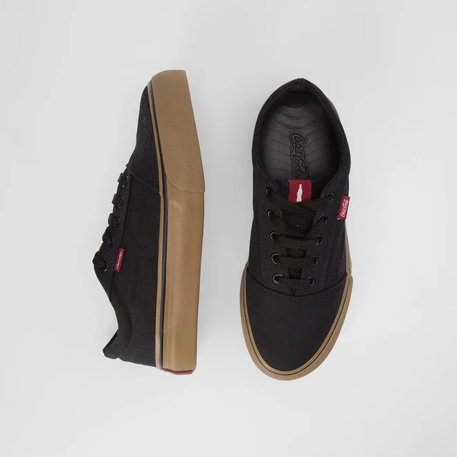 Tênis Coca Cola Surplay Canvas Casual Feminino Bege & Preto
