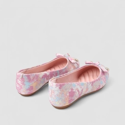 Sapatilha Infantil Molekinha Glitter Detalhe Laço & Tacha Rosa