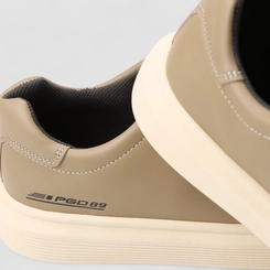 Tênis Casual Masculino Pegada Em Microfibra Bege