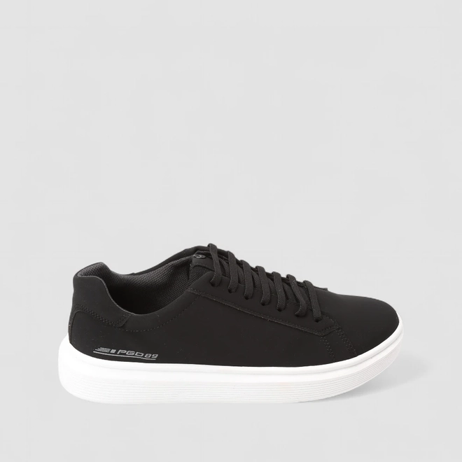Tênis Casual Masculino Pegada Em Microfibra Preto