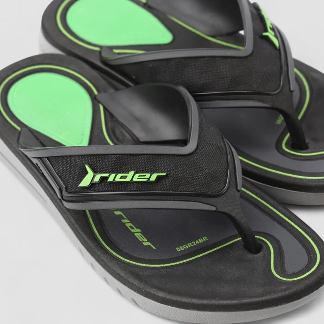 Chinelo Infantil Rider R Line Plus Verde & Preto