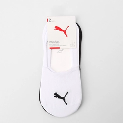 Kit Meia Invisível Puma 2 Pares 34-38 Branco e Preto