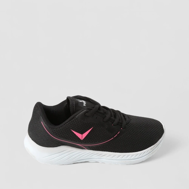 Tênis Vertus Esportivo Feminino Tecido Rosa Neon & Preto