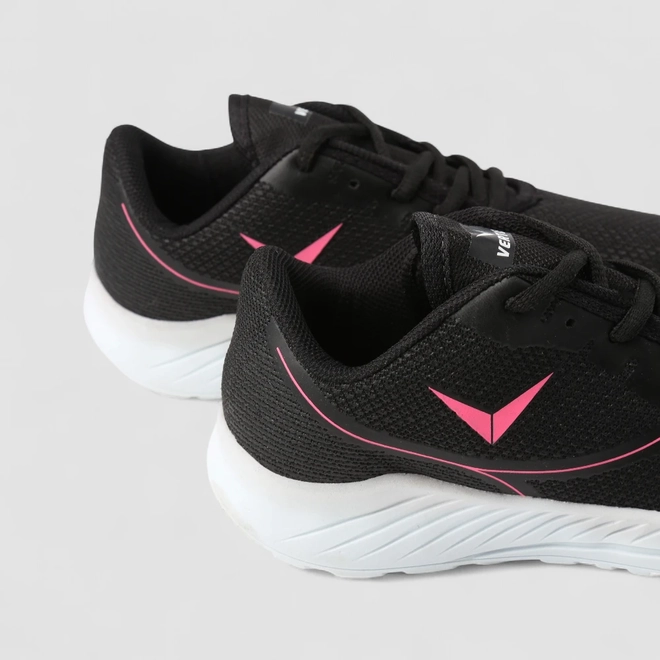 Tênis Vertus Esportivo Feminino Tecido Rosa Neon & Preto