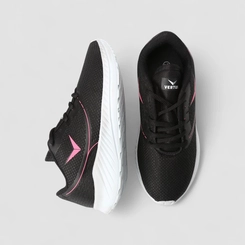 Tênis Vertus Esportivo Feminino Tecido Rosa Neon & Preto