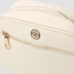Bolsa Camera Bag Penélope Pequena Transversal Texturizada Off White