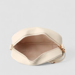 Bolsa Camera Bag Penélope Pequena Transversal Texturizada Off White