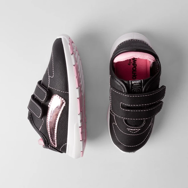 Tênis Infantil Pimpolho Street Urban Preto & Rosa