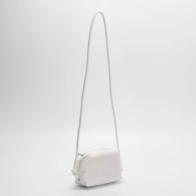 Bolsa Transversal Penélope Soft Metal Tips Holográfico Branco