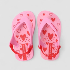 Chinelo Infantil Ipanema Tira Traseira Corações Rosa