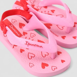 Chinelo Infantil Ipanema Tira Traseira Corações Rosa