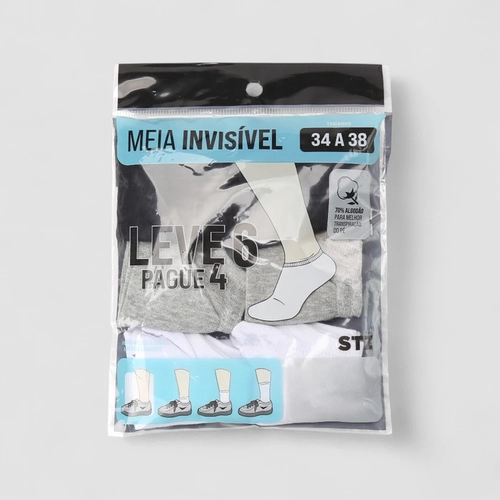 Kit Meia Sapatilha STZ 6 Pares 34-38 Color