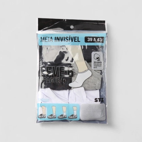 Kit Meia Sapatilha STZ 6 Pares 39-43 Color