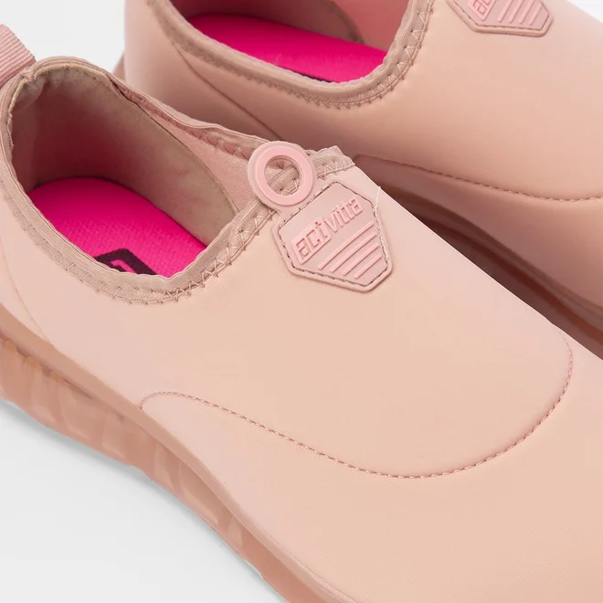 Tênis Actvitta Esportivo Feminino Detalhe Pesponto Rosa