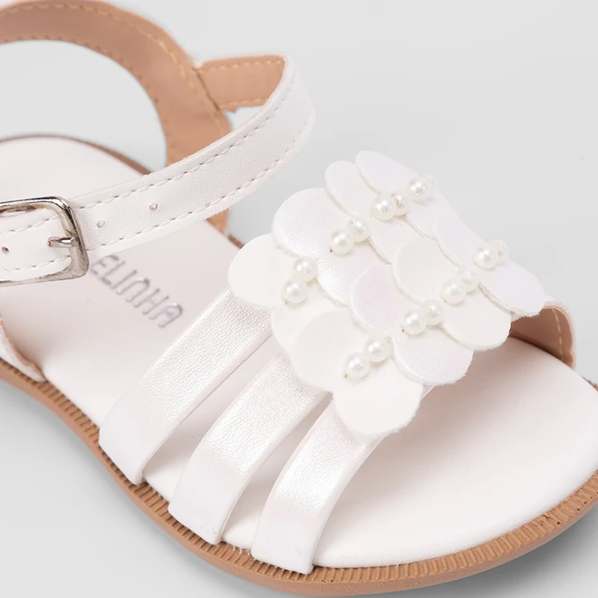 Sandália Infantil Gabrielinha Bebê Coração Branco