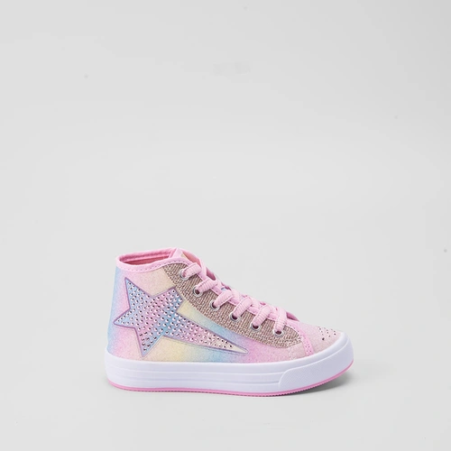 Tênis Casual Gabrielinha Infantil Glitter e Strass Rosa