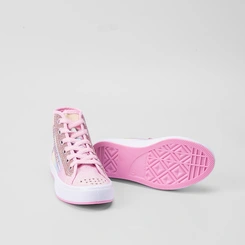 Tênis Casual Gabrielinha Infantil Glitter e Strass Rosa