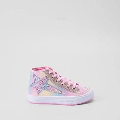Tênis Casual Gabrielinha Infantil Glitter e Strass Rosa