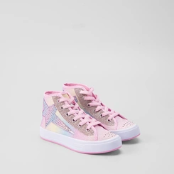 Tênis Casual Gabrielinha Infantil Glitter e Strass Rosa