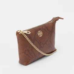 Bolsa Tiracolo Pequena Penélope Alça Corrente Marrom