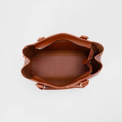 Bolsa Satchel Penélope Média Detalhe Botão Lateral Caramelo