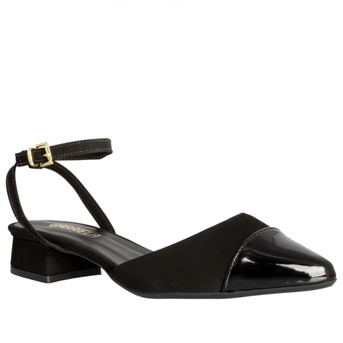 Scarpin Slingback Gabriela Salto Bloco Preto