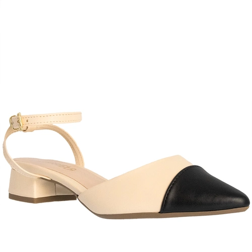 Scarpin Slingback Gabriela Salto Bloco Marfim