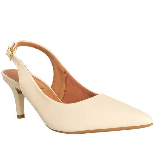 Scarpin Slingback Gabriela Salto Fino Off White