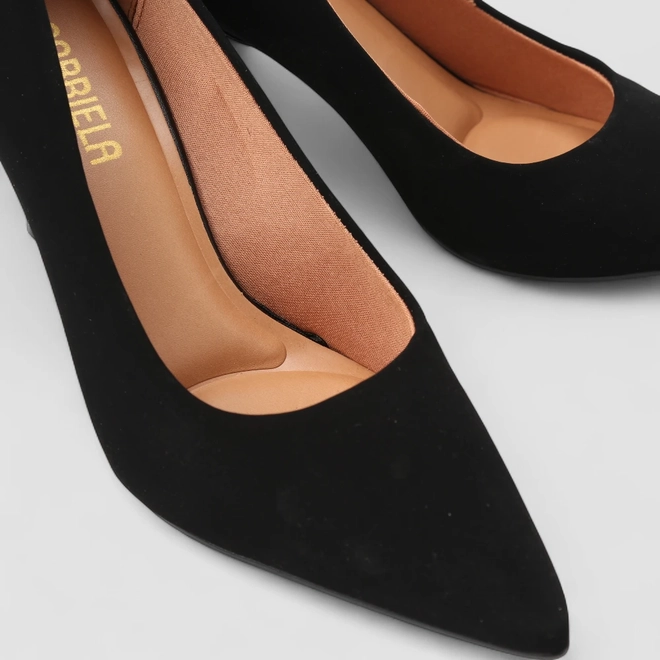 Scarpin Gabriela Salto Fino Nobuck Preto