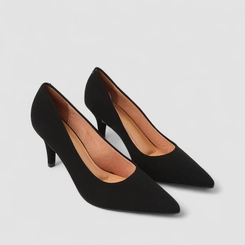 Scarpin Gabriela Salto Fino Nobuck Preto