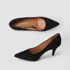 Scarpin Gabriela Salto Fino Nobuck Preto