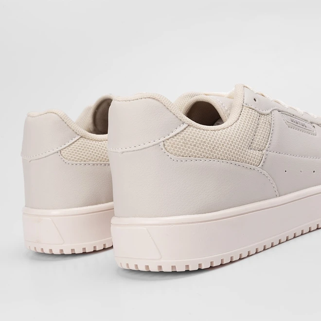 Tênis Casual Masculino Vertus Street Recortes Pesponto Bege