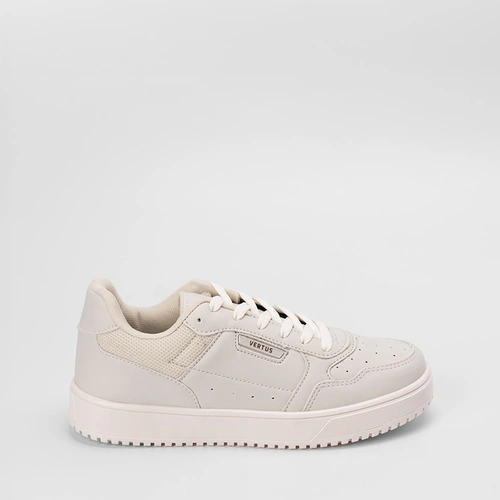 Tênis Casual Masculino Vertus Street Recortes Pesponto Bege