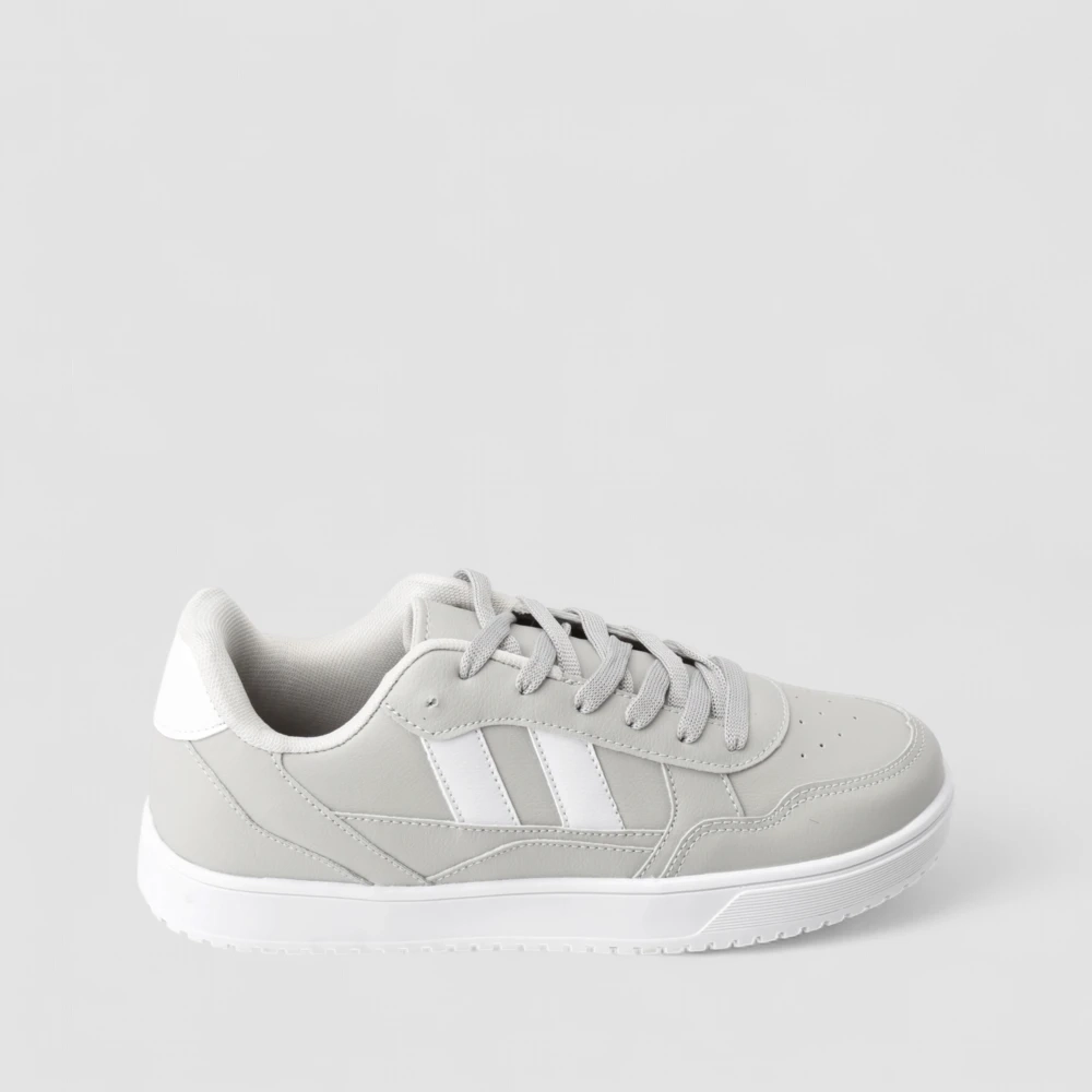 Tênis Casual Masculino Vertus Street Recortes Pespontos Cinza