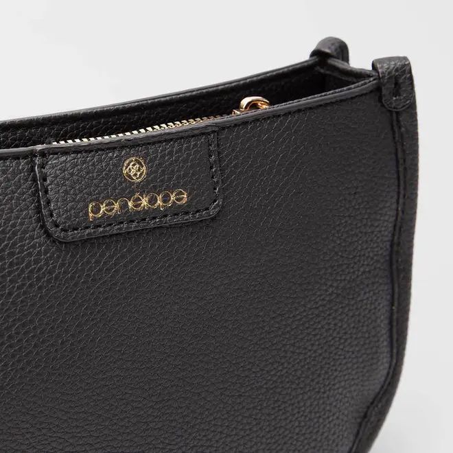 Bolsa Transversal Penélope Pequena Alça Glitter Preto