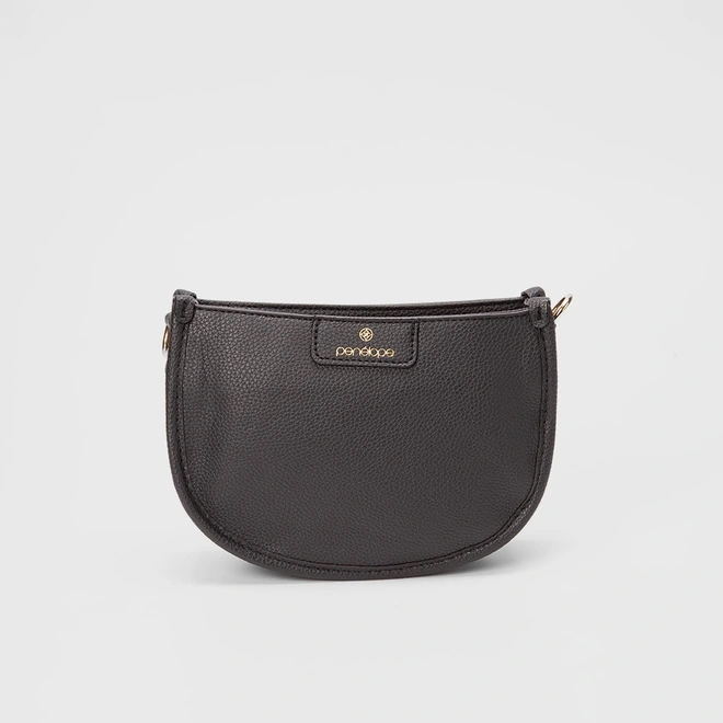 Bolsa Transversal Penélope Pequena Alça Glitter Preto