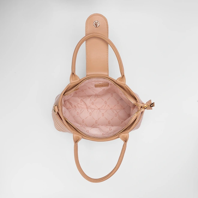 Bolsa Satchel Gabriela Detalhe Matelassê Nude