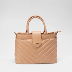 Bolsa Satchel Gabriela Detalhe Matelassê Nude