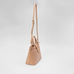 Bolsa Satchel Gabriela Detalhe Matelassê Nude