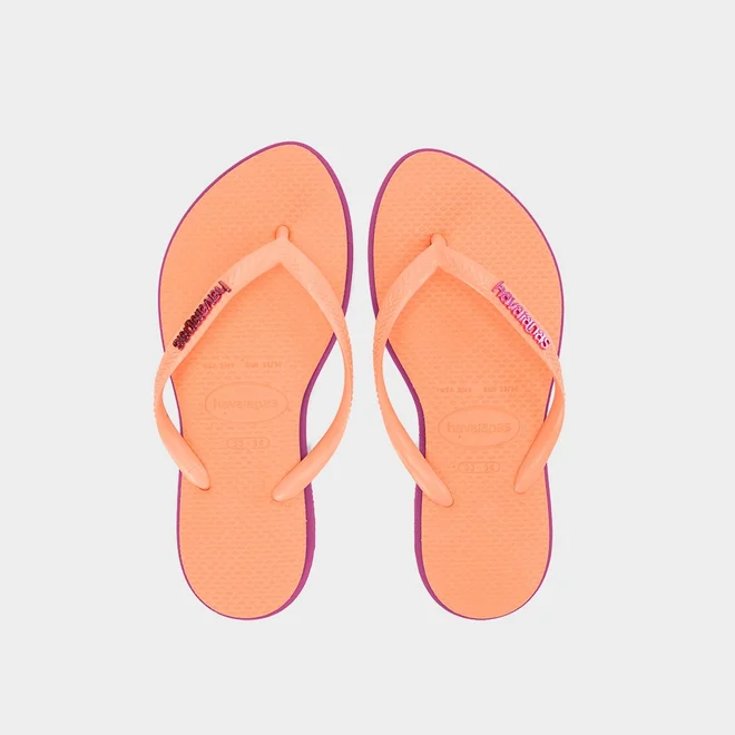 Chinelo Feminino Havaianas Slim Point Original Salmão & Rosa