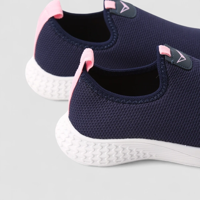 Tênis Infantil Vertus Jogging Logo Pespontos Tecido Rosa & Marinho